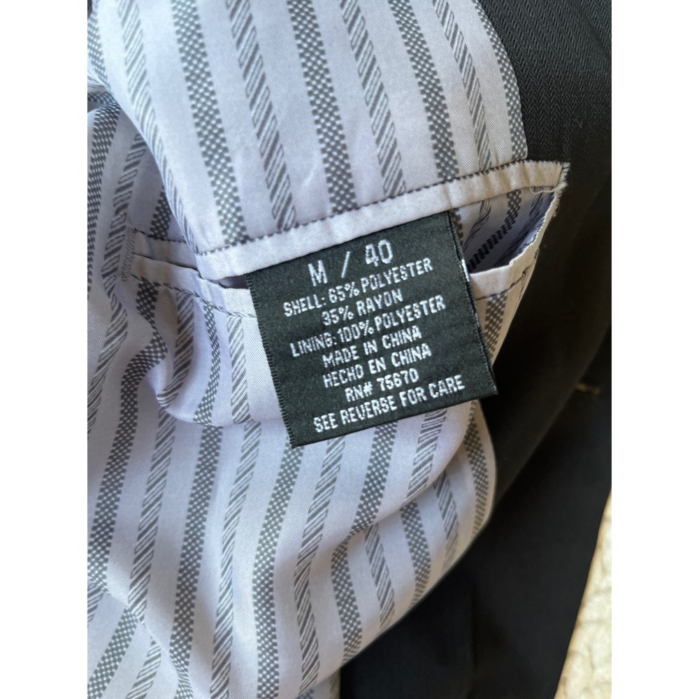 Michael Brandon Mens Black Two Button Blazer Sport Coat Peak Lapel Size M 40 - Picture 4 of 5